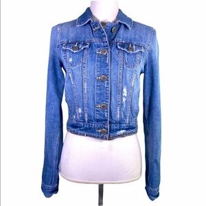 AMERICAN Eagle Studded Distressed Denim Jacket